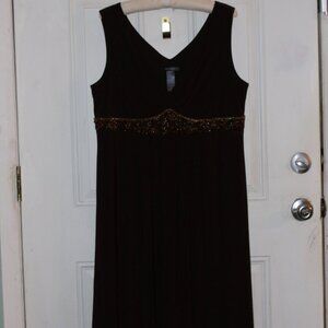 Bisou Bisou Brown V Neck Sleeveless Cocktail Dress Size 18